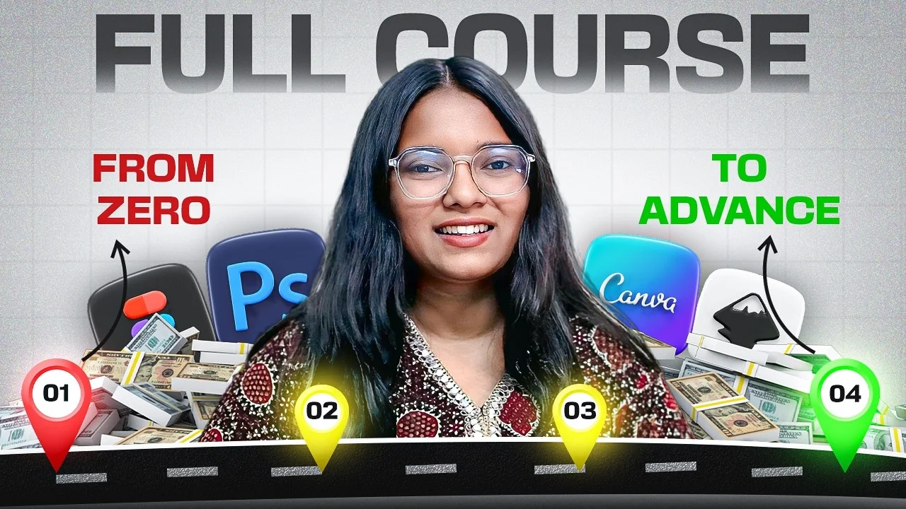 [Language 🇮🇳]Full Graphic Design Premium Crash Course for Beginners in Hindi (0 to Hero)