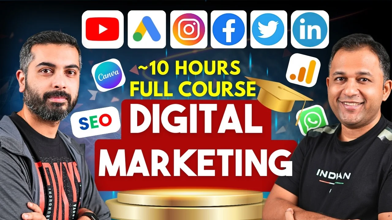 [Language 🇮🇳]10 Hours Digital Marketing Full Course 2025 - Beginner to Advanced in Hindi