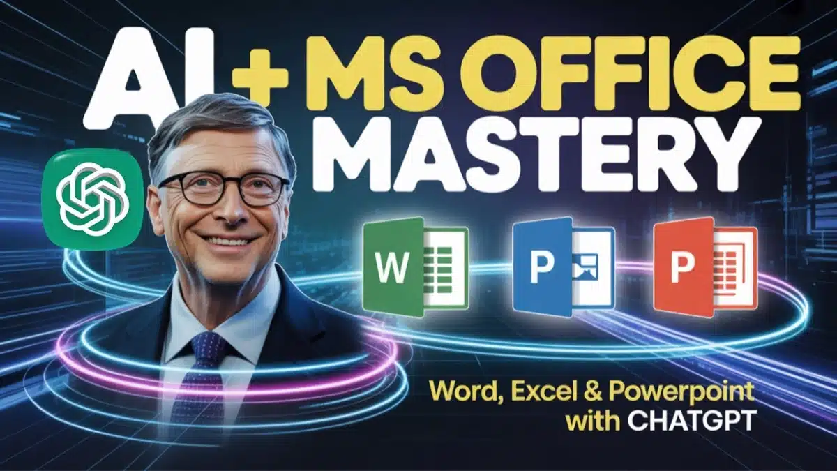 [Language 🇺🇸] AI + MS Office Mastery 10+ HOURS Word, Excel & PowerPoint with ChatGPT