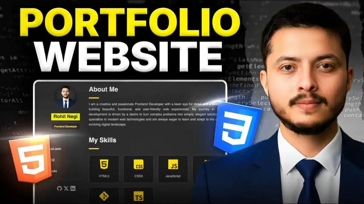 🇮🇳 Build a Complete Portfolio Website with HTML & CSS | CSS Full course
