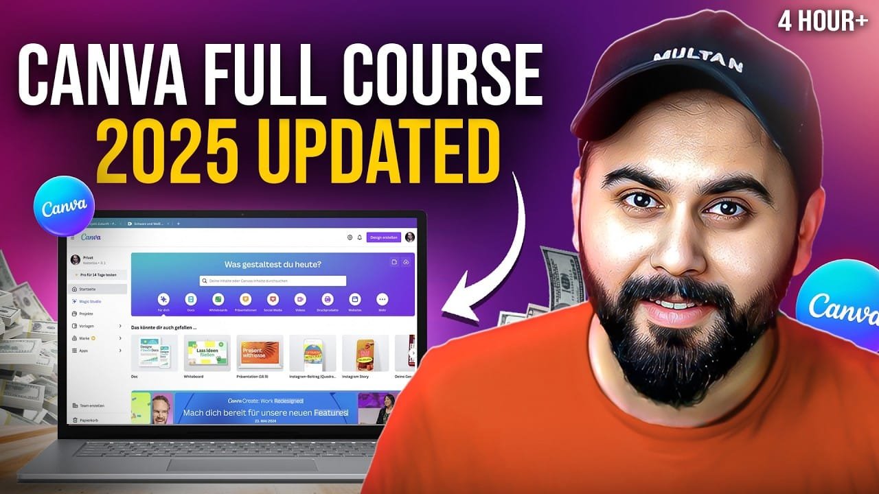 [Language 🇮🇳] Canva Full Course | Learn Canva from Beginner to Advance Level in 4 Hours