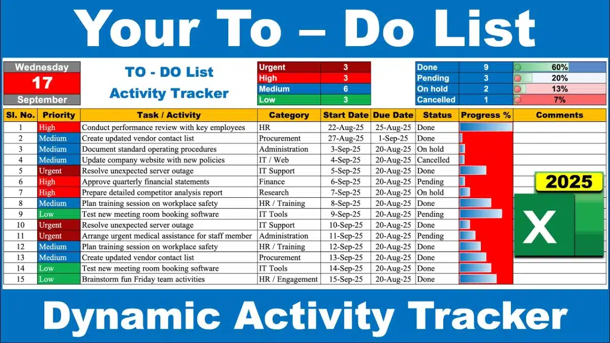 🇮🇳 The ULTIMATE Dynamic To-Do List in Excel (Step-by-Step Guide)