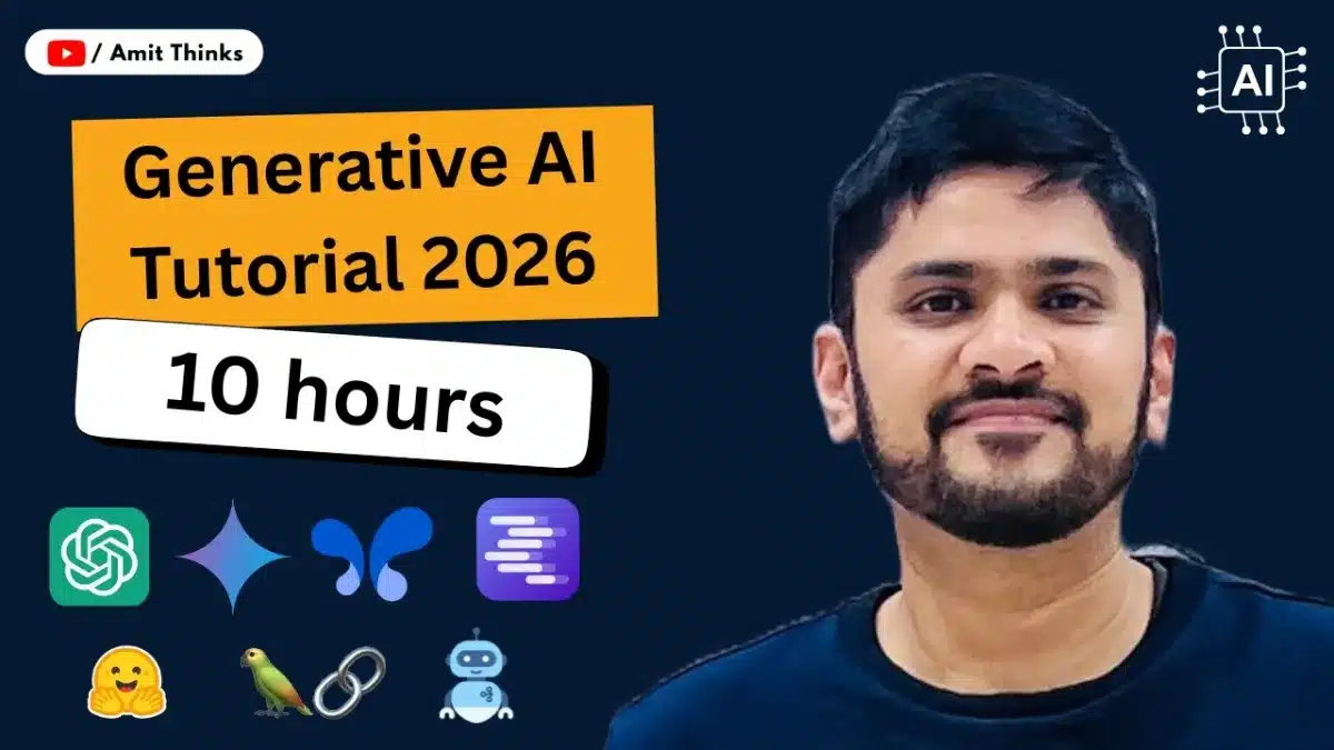 🇮🇳 Generative AI Course For Beginners 2026 | 10 hours Generative AI | GenAI Tutorial