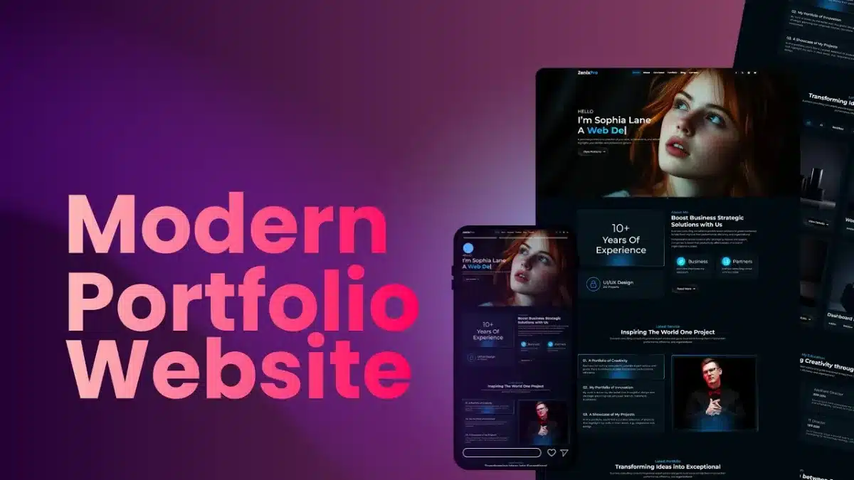 🇺🇸 Advance Animated Portfolio website design in HTML CSS & JS | HTML CSS website Tutorial