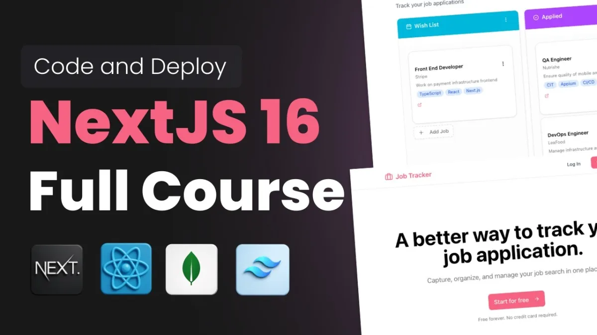 🇺🇸 Build and Deploy A Production Ready Job Application Tracker w/ NextJS, MongoDB, and TailwindCSS