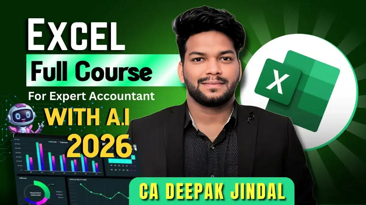🇮🇳 MS Excel Full Course for Expert Accountant | Microsoft Excel Tutorial 