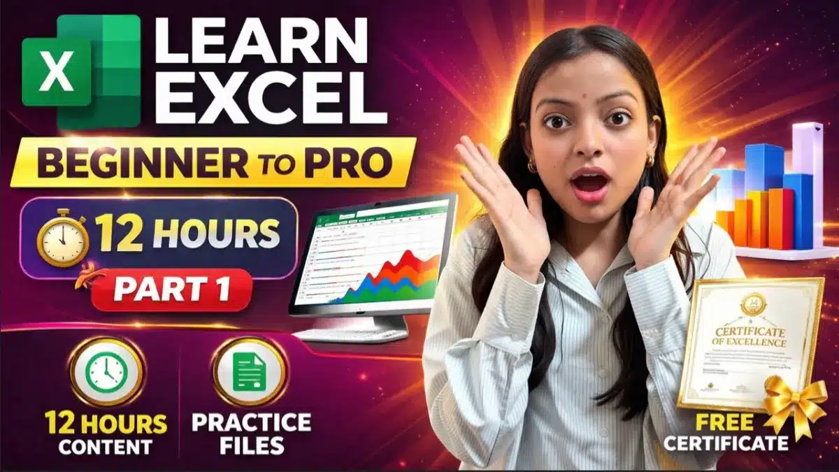 🇮🇳 Complete Excel Masterclass | Beginner to Pro in One Shot!