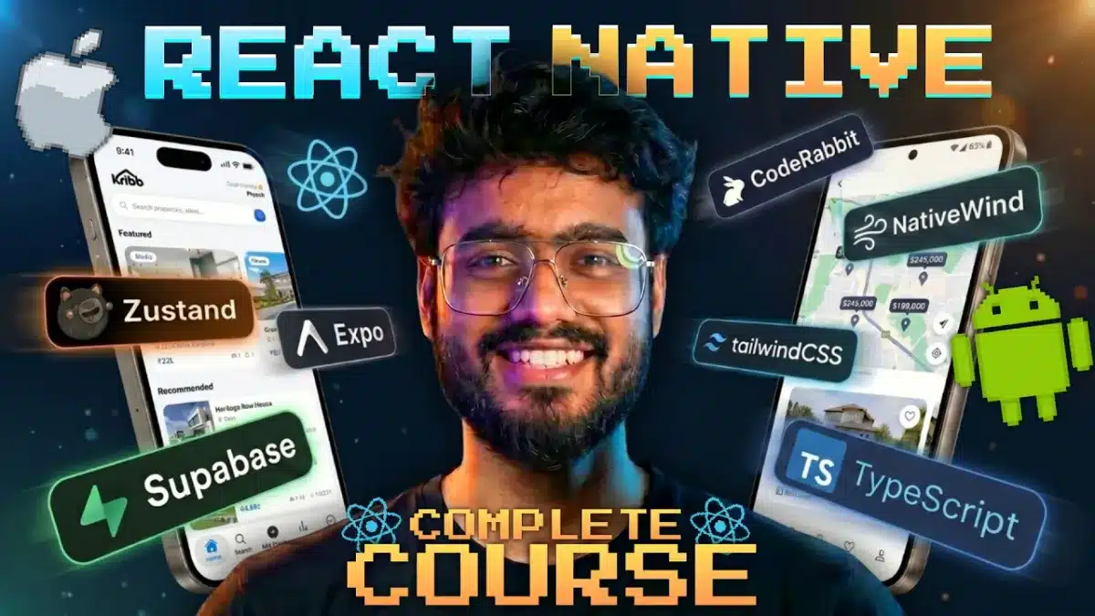 🇺🇸 React Native Full Course 2026 | Build a Full Stack Mobile App and Publish to App Store