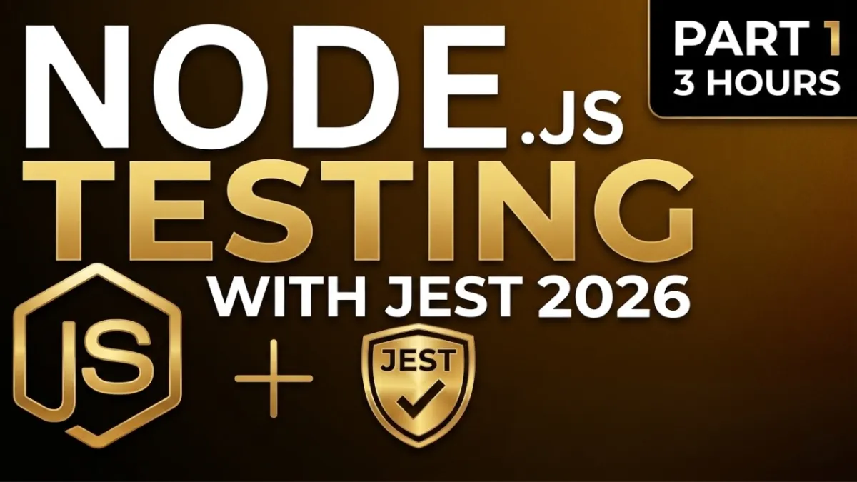 🇺🇸 Node JS Testing Full Course with Jest 2026 | Part 1