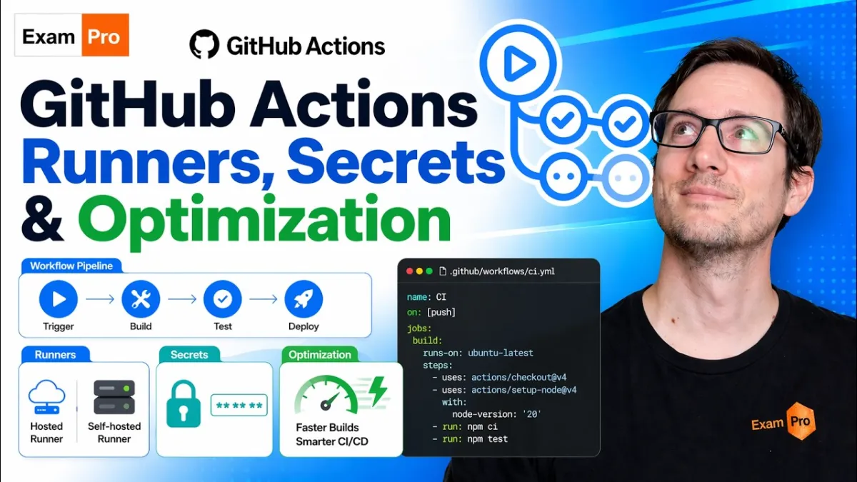 🇺🇸 GitHub Actions Runners, Secrets, and Optimization – Full Course