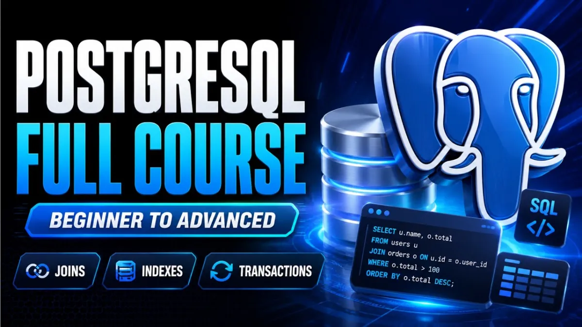🇺🇸 PostgreSQL Full course 2026 | Learn PostgreSQL in One Video