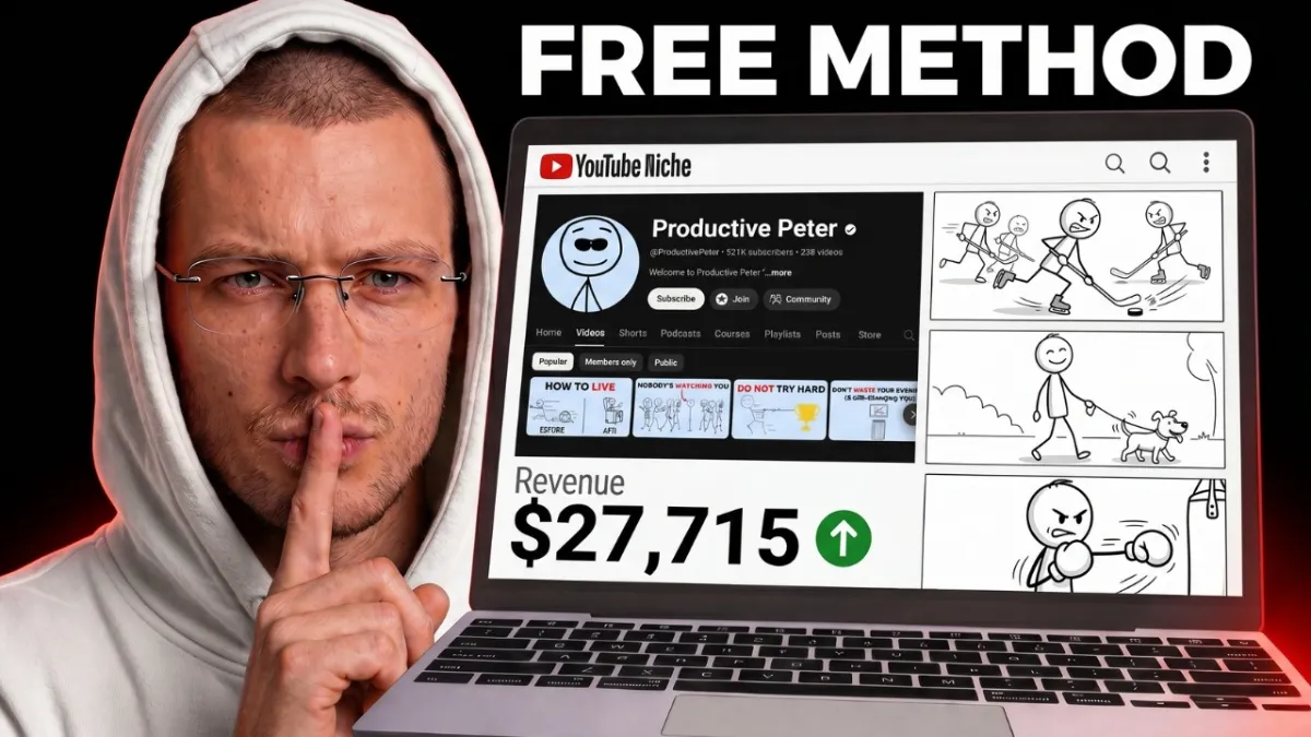 🇺🇸 How I Make VIRAL FREE Stickman Animations For ANY Niche Using AI