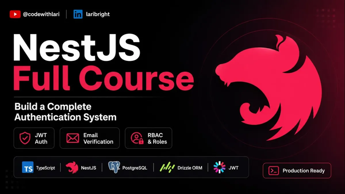 🇺🇸 NestJS Authentication Full Course — JWT, Guards, Roles & Refresh Tokens