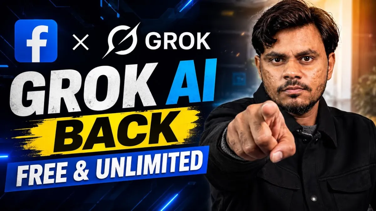 🇮🇳 GROK Al is Back Free And Unlimited ? Facebook Monetisation Course