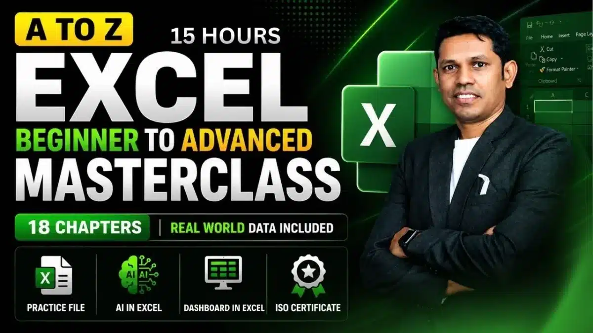 🇮🇳 Learn Full Excel Course from Basic to Advanced with AI | Excel AI Masterclass 2026