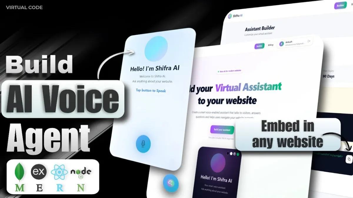 Build AI Voice Agent Using MERN Stack | Embed in any Website