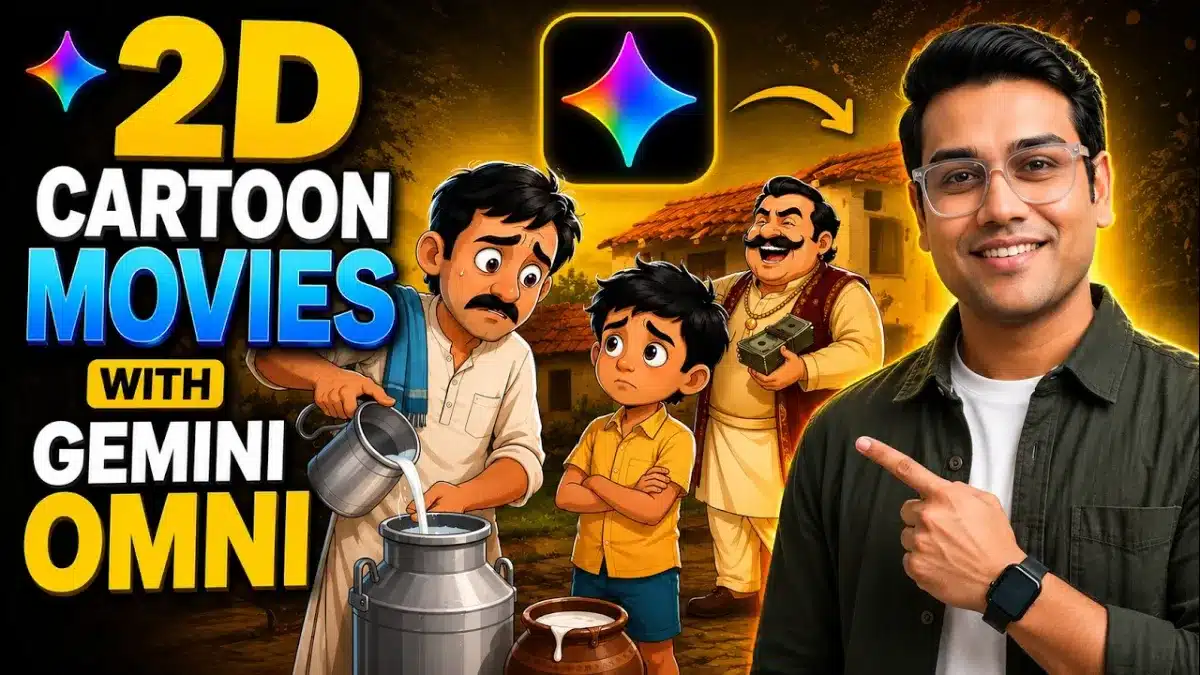 🇮🇳 Create 2D Cartoon Movies with Google Gemini OMNI (Full Tutorial)