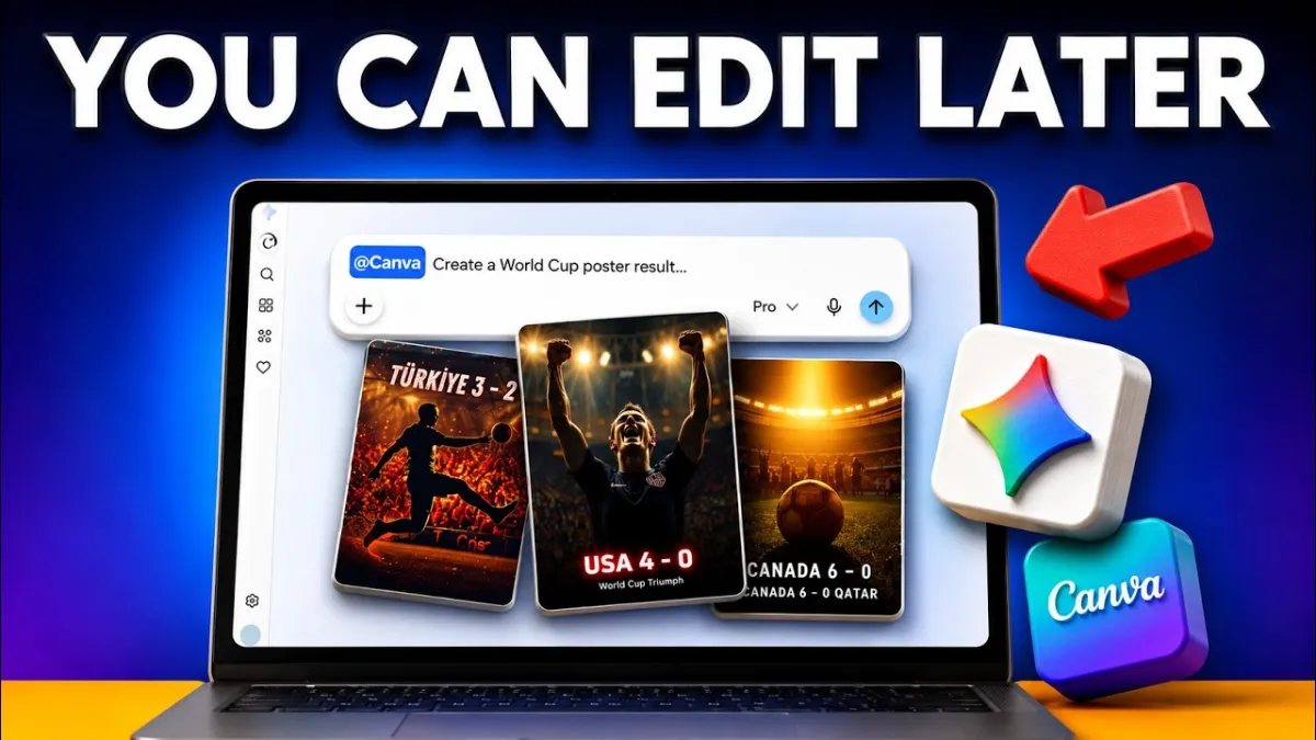 🇺🇸 How to Create FULLY Editable Designs with Canva Directly Inside Gemini AI