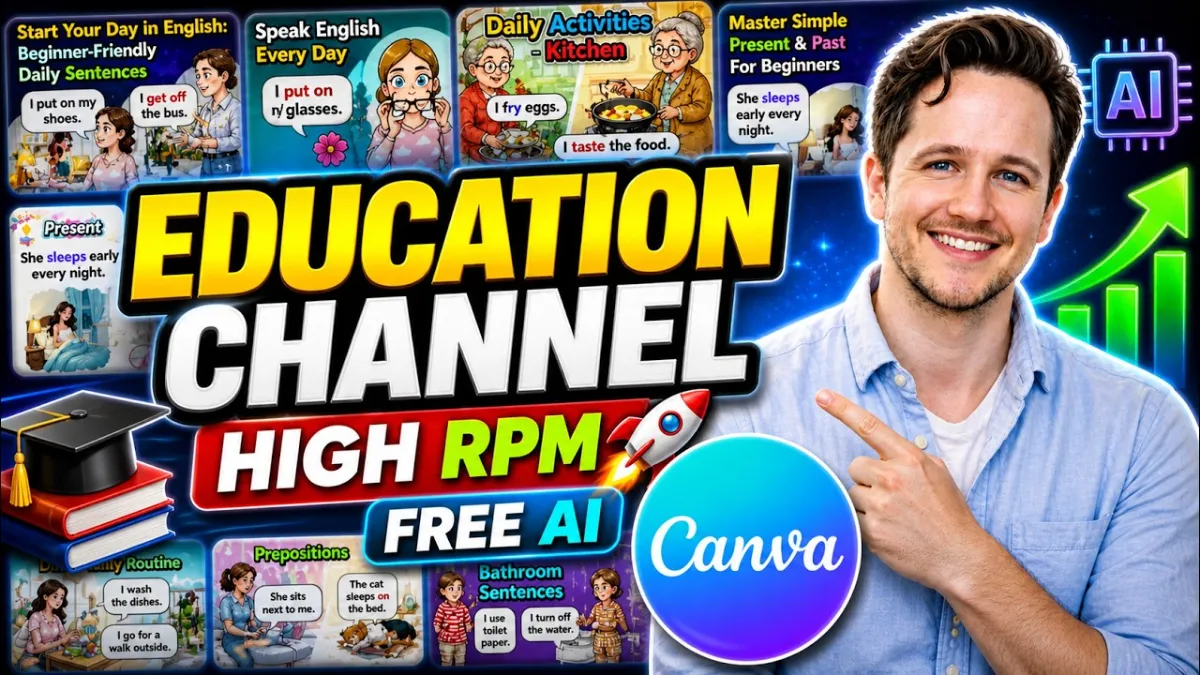 🇺🇸 Create Unlimited AI Videos for an Education Channel Using Free AI Tools (Canva) | Earn $5K/Month
