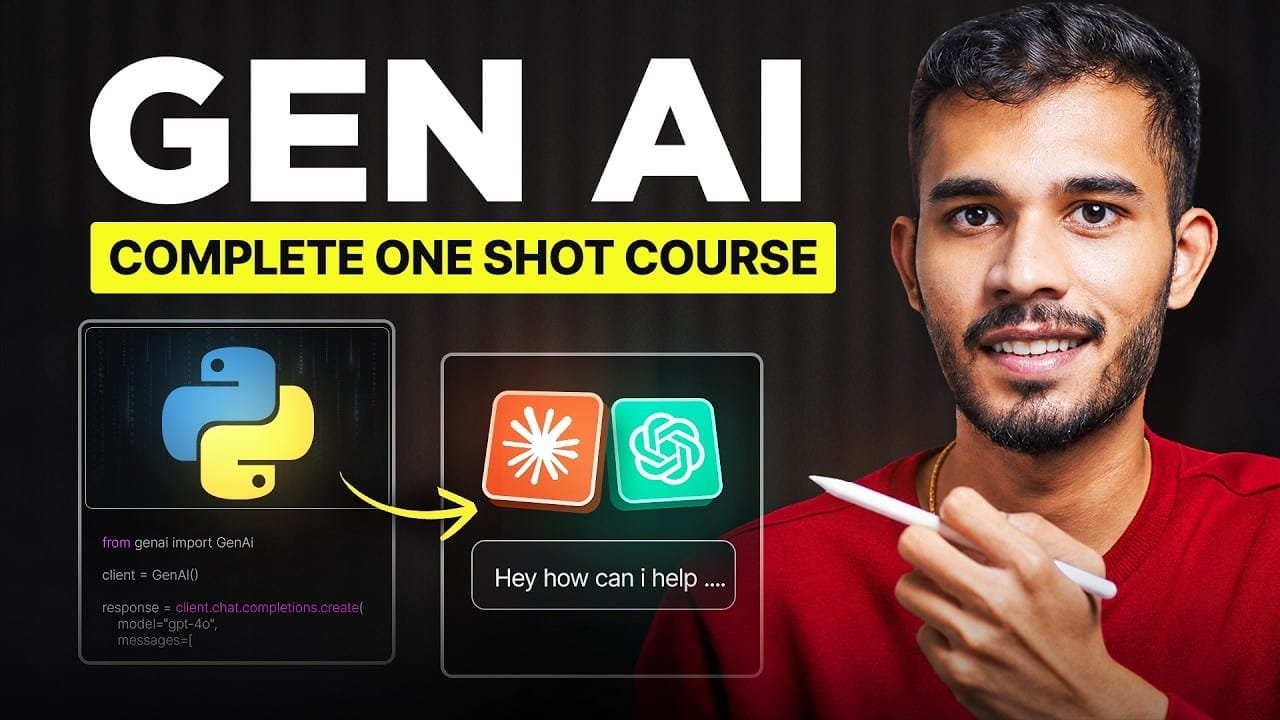 🇮🇳 Generative AI Full Course 2026 | LLMs, RAG, AI Agents & Projects