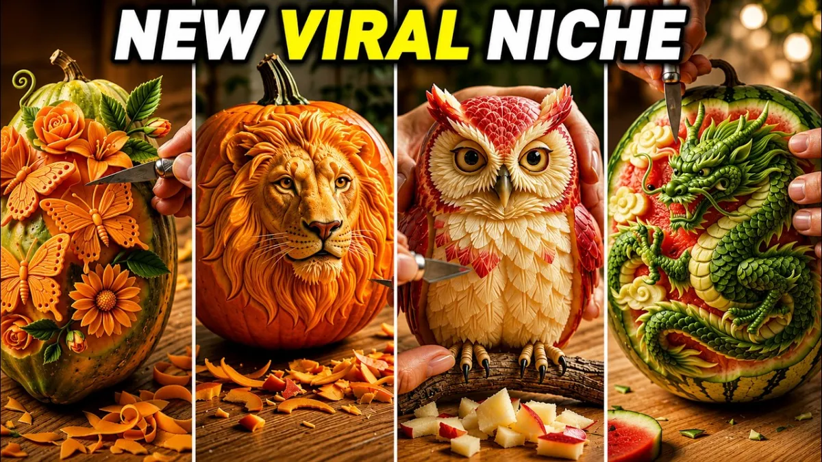 🇺🇸 How to Create Viral AI Fruit Sculpture Videos for FREE (New Viral Niche)