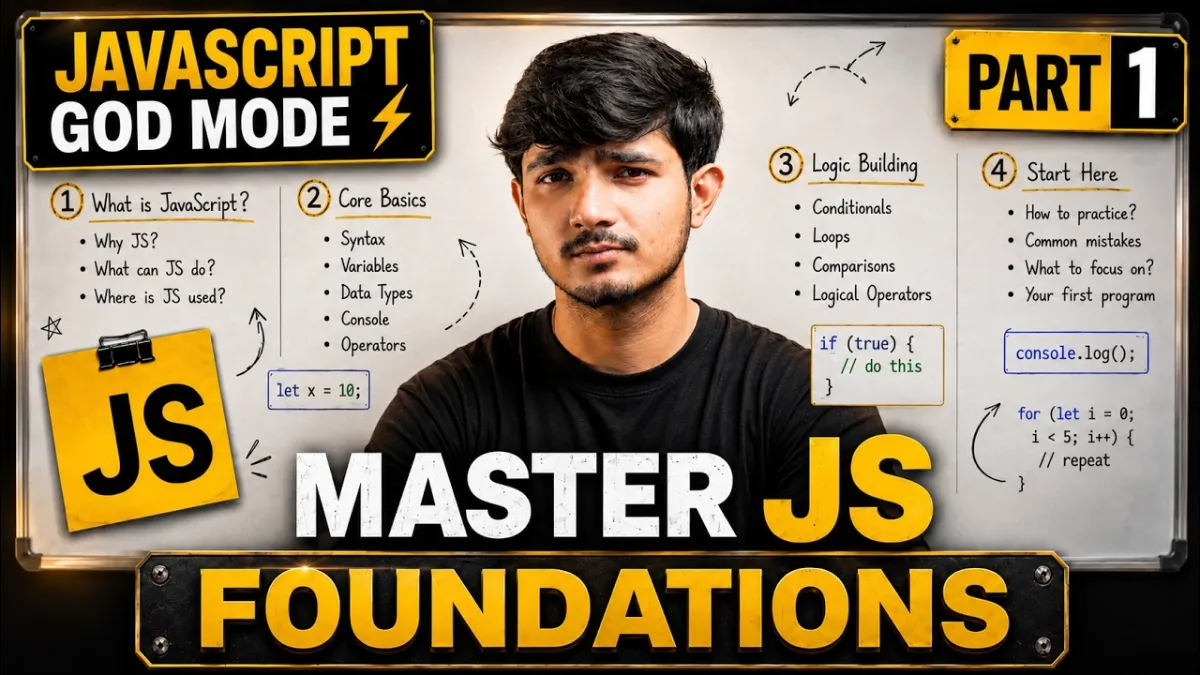 🇮🇳 JavaScript Full Course: Complete Foundations | JS God Mode | Part-1