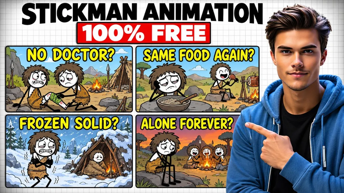 🇺🇸 How to Make Stickman Animation with AI 100% FREE (Full Course)